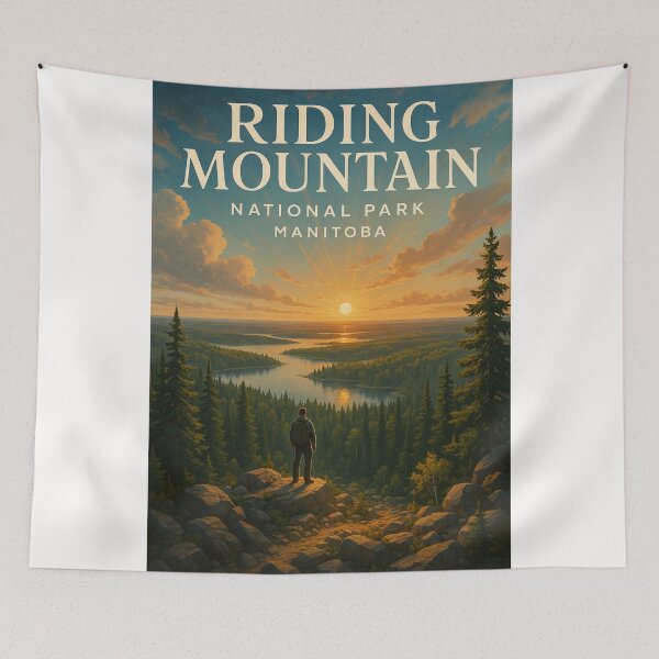 Item preview, Sunset Over Forested Lakes in Riding Mountain National Park, Manitoba designed and sold by Places On Earth.