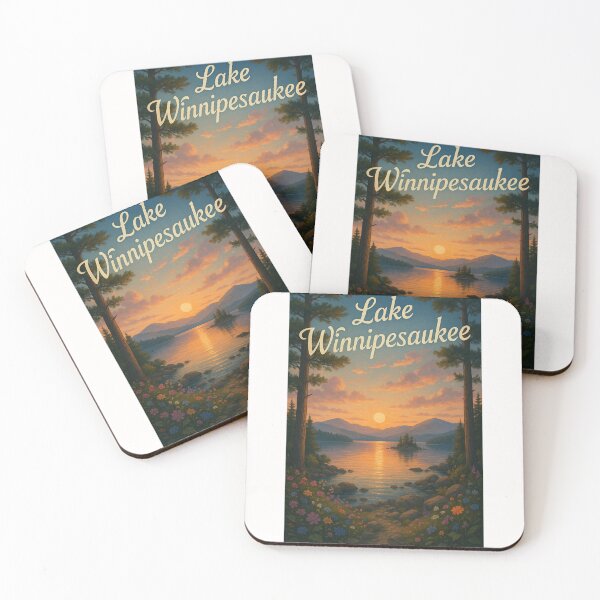 Item preview, Sunset Over Lake Winnipesaukee from Flower-Lined Shore, New Hampshire designed and sold by Places On Earth.