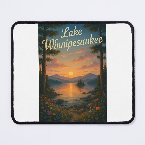 Item preview, Sunset Over Lake Winnipesaukee from Flower-Lined Shore, New Hampshire designed and sold by Places On Earth.