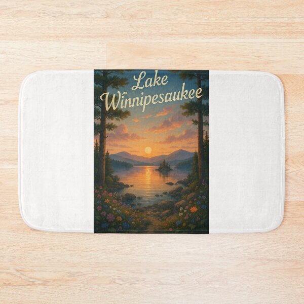 Item preview, Sunset Over Lake Winnipesaukee from Flower-Lined Shore, New Hampshire designed and sold by Places On Earth.