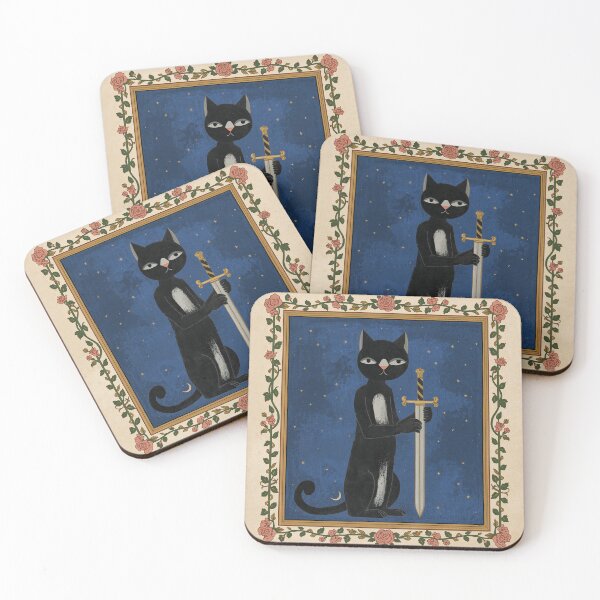 Item preview, Black Cat Sword Medieval Art designed and sold by PictorialWhimsy.