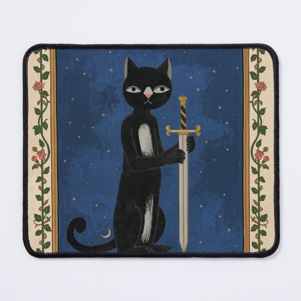 Item preview, Black Cat Sword Medieval Art designed and sold by PictorialWhimsy.