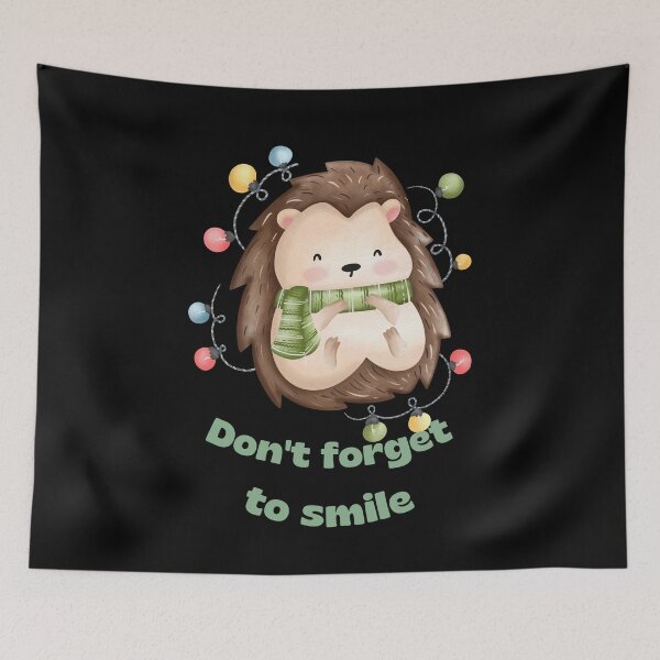 Item preview, Don't forget to smile -Cute Christmas Hendgehog  designed and sold by MegiSmile.