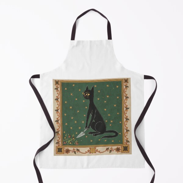 Item preview, Black Cat Tending Garden Medieval Art designed and sold by PictorialWhimsy.