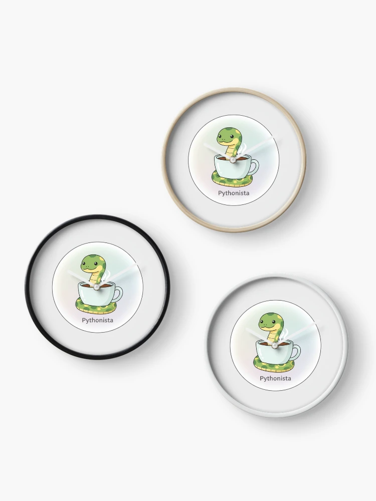 Thumbnail 3 of 4, Clock, Pythonista – Cute Coding Art designed and sold by Day Dreamer.