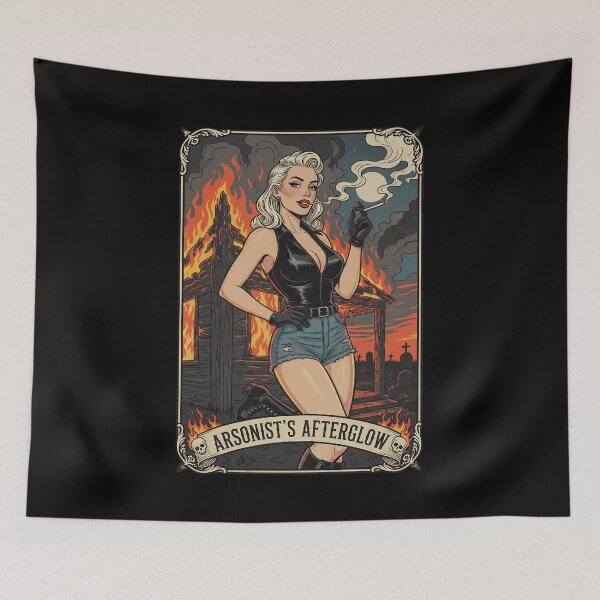 Item preview, Femme Fatale in Flames Retro Pin-Up Art. designed and sold by Spark2Seduction.
