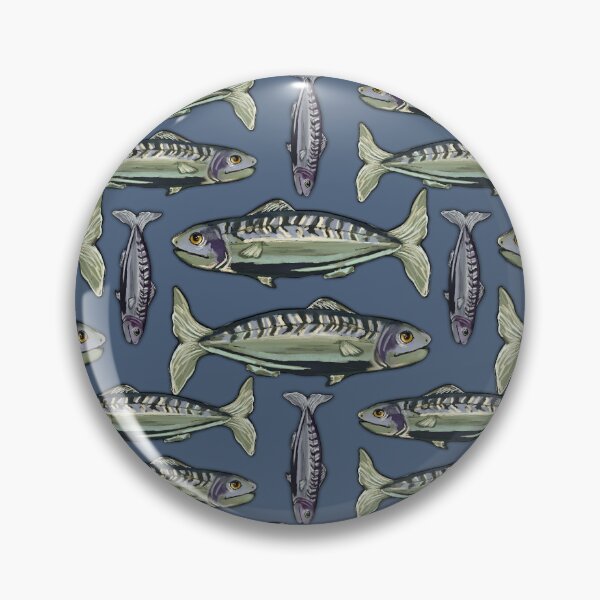 Item preview, Coastal Blue Mackerel Seamless Ocean Fish Pattern on Deep Sea Background designed and sold by Almanzart.