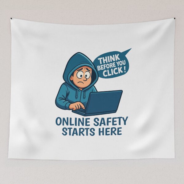 Item preview, Think Before You Click - Online Safety Awareness designed and sold by HandicraftArt.