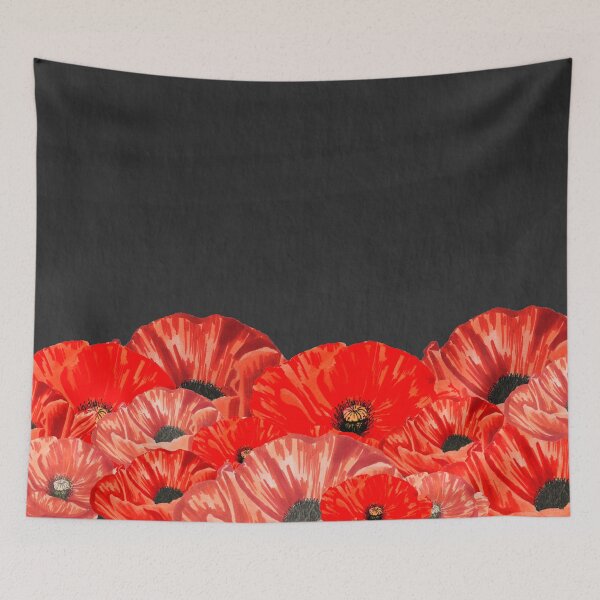 Item preview, Red Poppies on Chalkboard Background designed and sold by MathisDesigns.