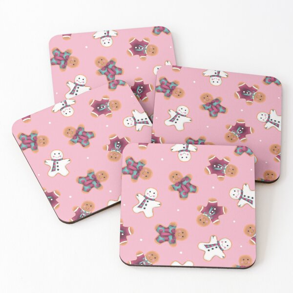 Item preview, Tossed Christmas Gingerbread Men Cookies on Raspberry Pink Background designed and sold by piptompatternco.