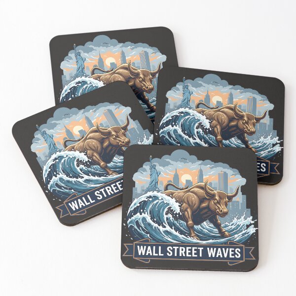 Item preview, Wall Street Waves Bull Market New York City Finance designed and sold by PostersMode.