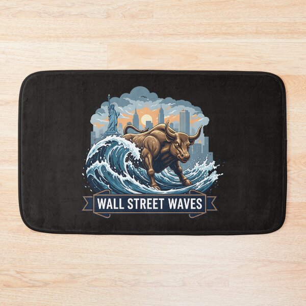 Item preview, Wall Street Waves Bull Market New York City Finance designed and sold by PostersMode.