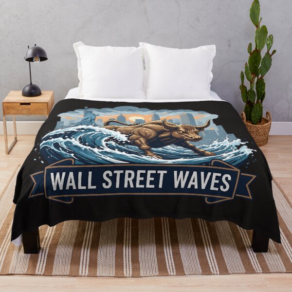 Item preview, Wall Street Waves Bull Market New York City Finance designed and sold by PostersMode.