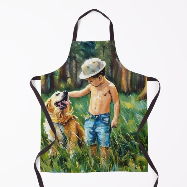 Item preview, Little Boy with Dog designed and sold by tomorrowsart.