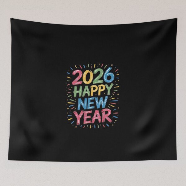 Item preview, Neon Lights Happy New Year 2026 designed and sold by sandrahofer-art.