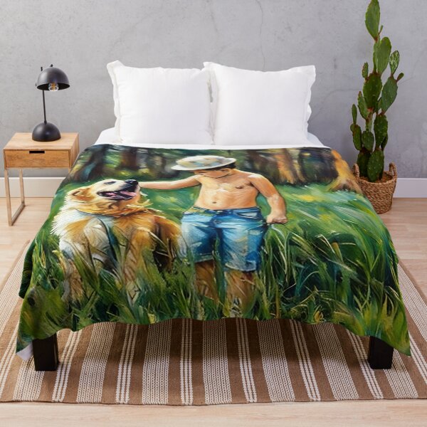 Item preview, Little Boy with Dog designed and sold by tomorrowsart.