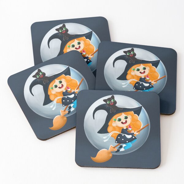 Item preview, Cute little witch on a broomstick designed and sold by CuteYetty.