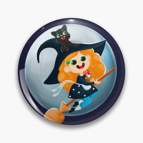 Item preview, Cute little witch on a broomstick designed and sold by CuteYetty.