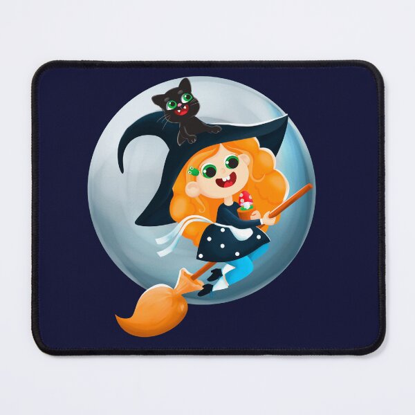Item preview, Cute little witch on a broomstick designed and sold by CuteYetty.
