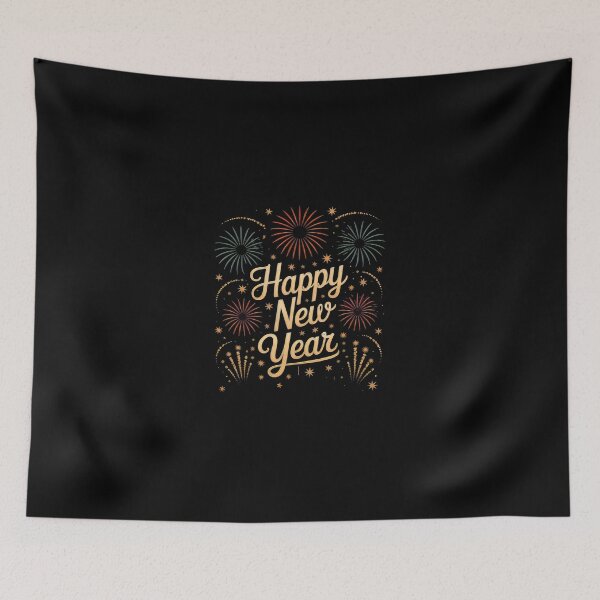 Item preview, Fireworks Typography New Year designed and sold by sandrahofer-art.
