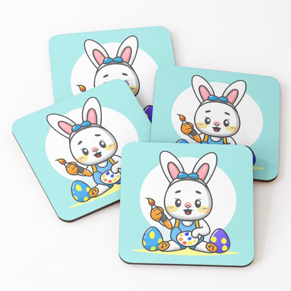 Item preview, Easter Bunny Coloring Eggs, Easter Bunny Painting, Cute, Fun, in Blue designed and sold by 1FunLife.
