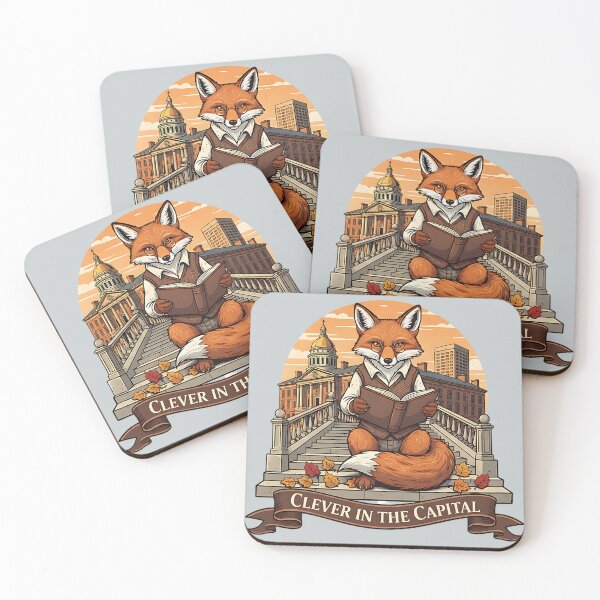 Item preview, Clever in the Capital Book Reading Fox Autumn Vibes designed and sold by PostersMode.