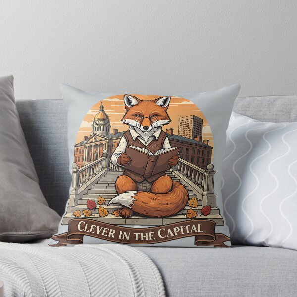 Item preview, Clever in the Capital Book Reading Fox Autumn Vibes designed and sold by PostersMode.