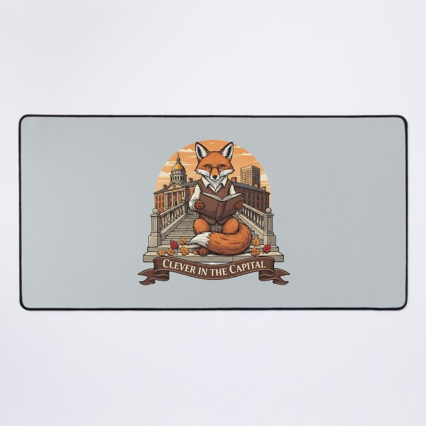 Item preview, Clever in the Capital Book Reading Fox Autumn Vibes designed and sold by PostersMode.