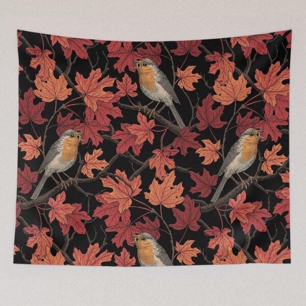 Item preview, Robins in maple tree designed and sold by Katerina Mitkova Kirilova.
