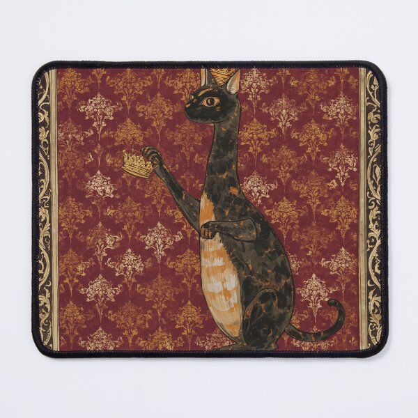 Item preview, Tortoiseshell Cat Holding Crown Medieval Art designed and sold by PictorialWhimsy.