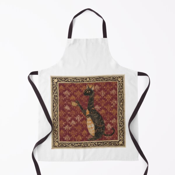 Item preview, Tortoiseshell Cat Holding Crown Medieval Art designed and sold by PictorialWhimsy.