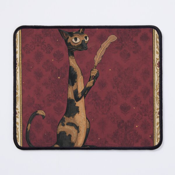 Item preview, Tortoiseshell Cat Holding Quill Medieval Art designed and sold by PictorialWhimsy.