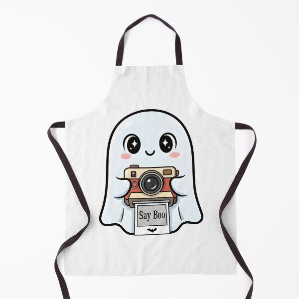 Item preview, Kawaii Ghost with Camera "Say Boo" designed and sold by dreephic22.
