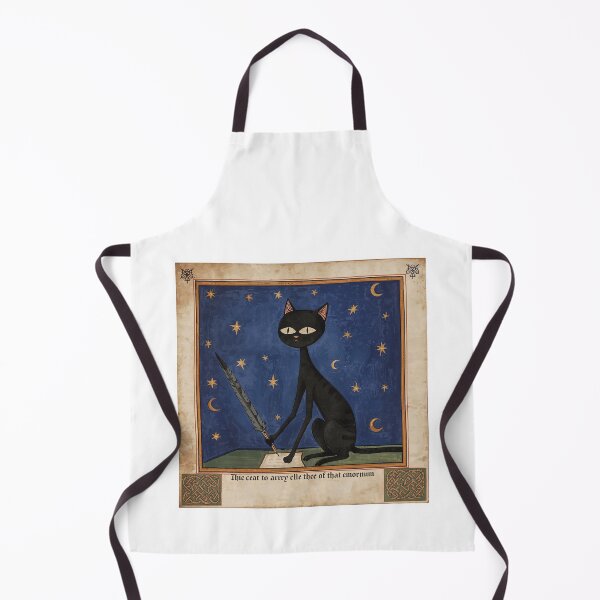 Item preview, Black Cat Writing Quill Medieval Art designed and sold by PictorialWhimsy.