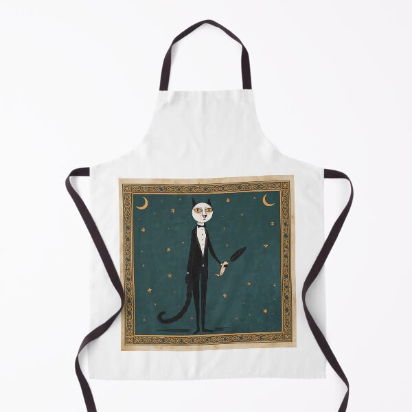 Item preview, Tuxedo Cat Writing Medieval Art designed and sold by PictorialWhimsy.