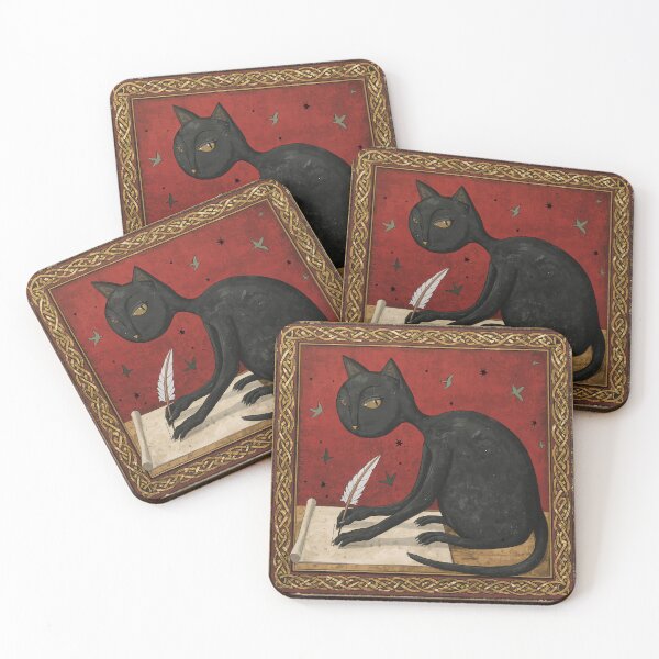 Item preview, Black Cat Quill Medieval Art designed and sold by PictorialWhimsy.
