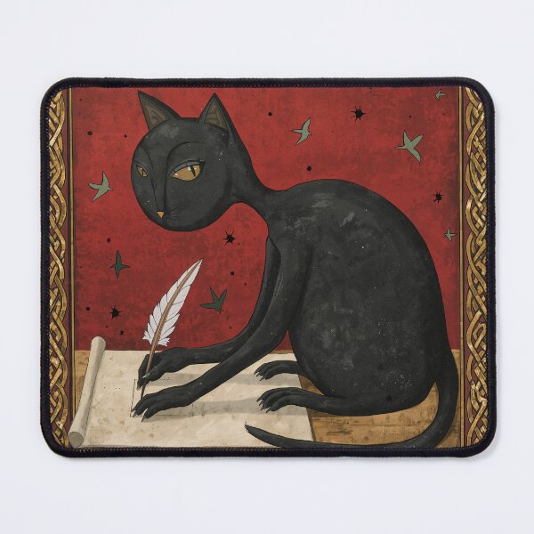 Item preview, Black Cat Quill Medieval Art designed and sold by PictorialWhimsy.