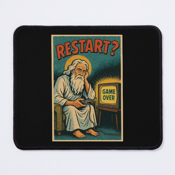 Item preview, Restart? Retro Gamer Design – Thoughtful Vintage Illustration designed and sold by The Devil's Bargain.