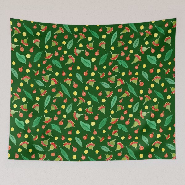 Item preview, Watercolour Christmas Flowering Gum Baubles Green designed and sold by Lozzie Eliza Designs.