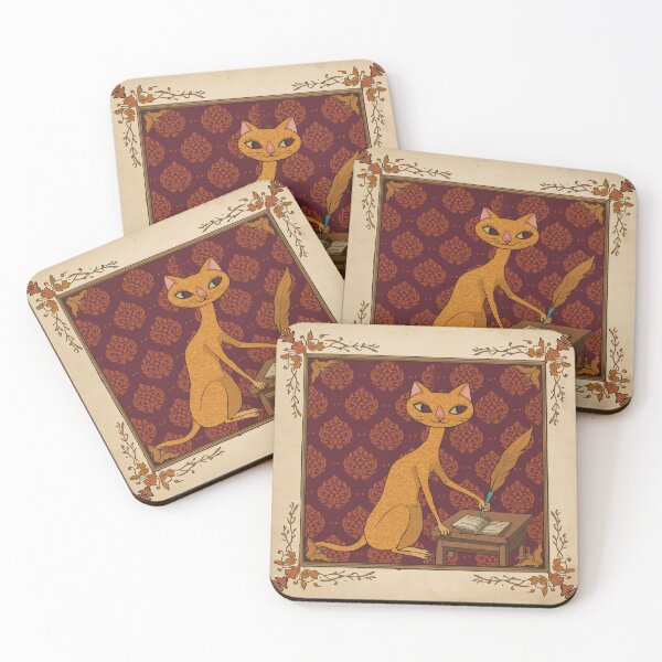 Item preview, Ginger Cat Writing Scroll Medieval Art designed and sold by PictorialWhimsy.