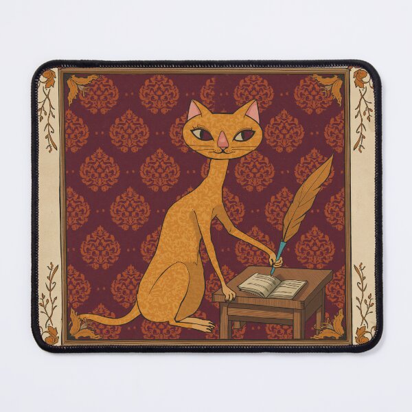 Item preview, Ginger Cat Writing Scroll Medieval Art designed and sold by PictorialWhimsy.