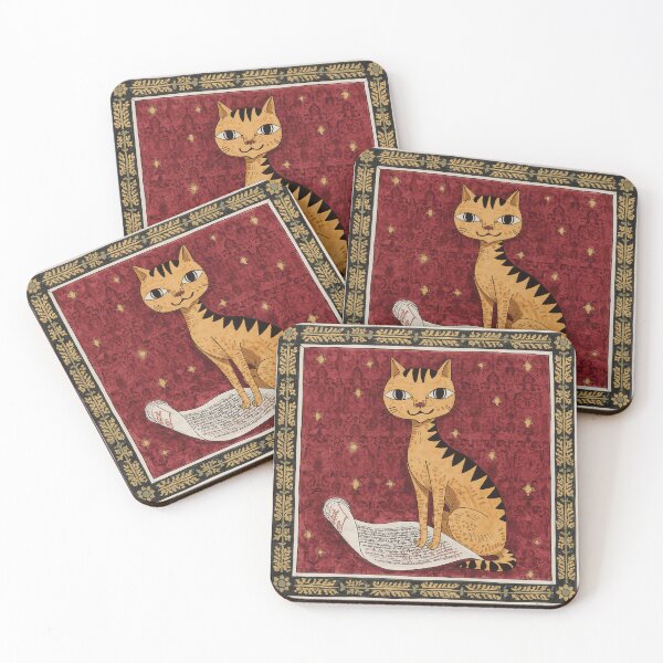 Item preview, Orange Cat Reading Scroll Medieval Art designed and sold by PictorialWhimsy.