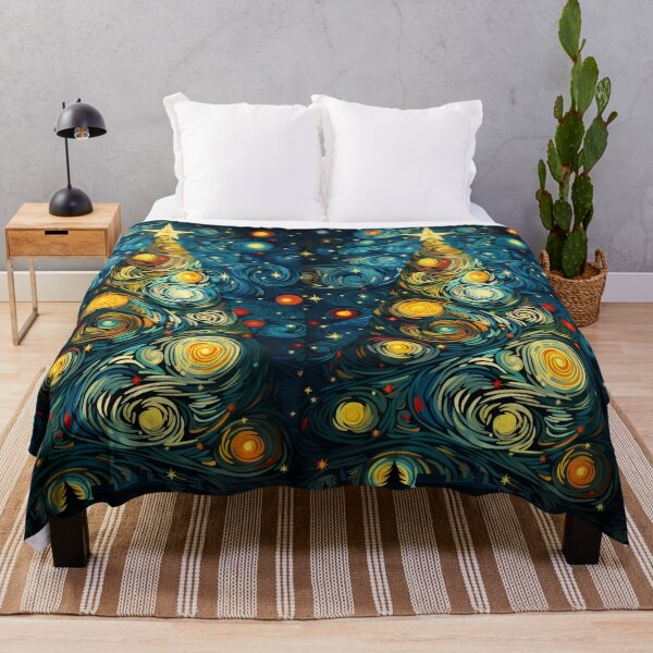 Item preview, Starry Night Christmas Tree – Van Gogh Style Winter Magic designed and sold by Ewa Miller.