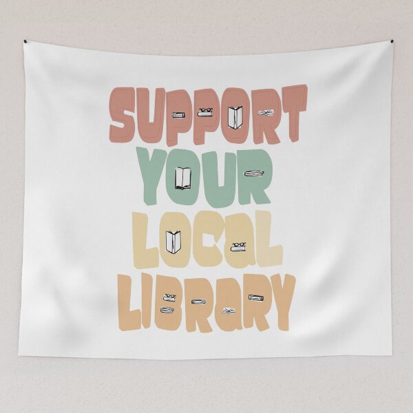 Item preview, Support Your Local Library Book Lovers Librarian Retro designed and sold by Colorfulman.