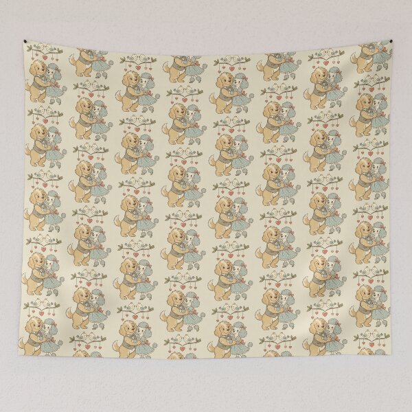 Item preview, Vintage Romantic Puppy Couple Dancing designed and sold by dreephic22.