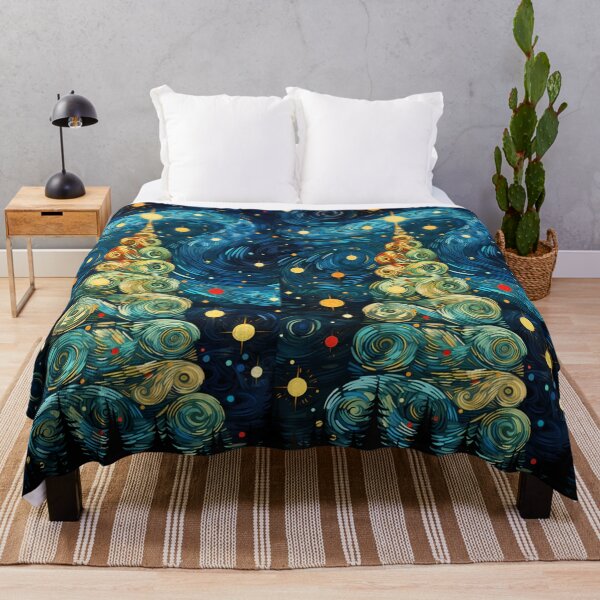 Item preview, Starry Night Christmas Tree – Van Gogh Style Winter Magic designed and sold by Ewa Miller.