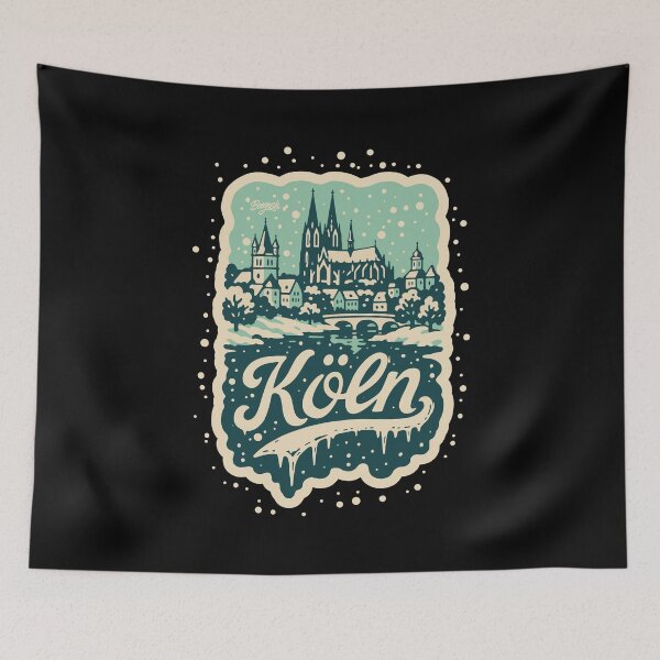 Item preview, Cologne Winter Skyline Illustration   designed and sold by Boogosh.
