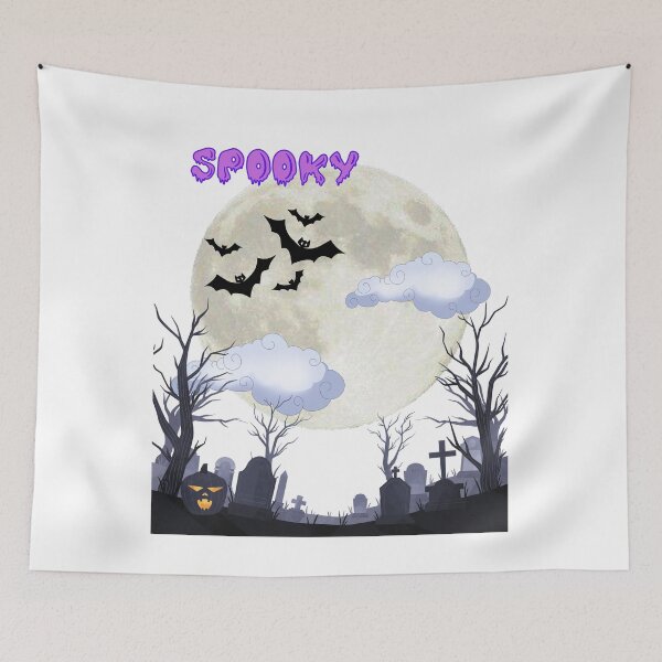 Item preview, Spooky. Haunted Cemetery at Night. designed and sold by Dinasshop.