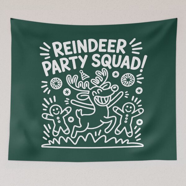 Item preview, Reindeer Party with Gingerbread Figures and Festive Accents designed and sold by SplashTastic.