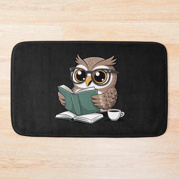 Item preview, Bookworm Owl Chibi | Cute Owl Reading with Glasses & Coffee designed and sold by ColorSplash123.